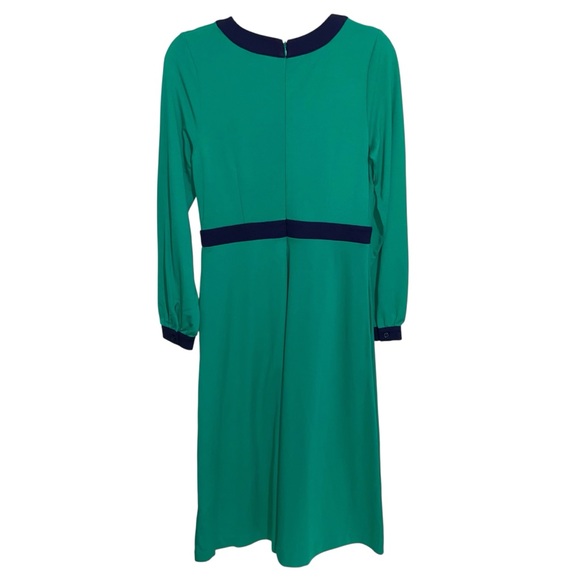 Boden Dress Womens Size 8 R US Catherine Ponte Colorblock Kelly Green Navy Blue - Picture 6 of 13